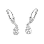 Leverback øreringe Øreringe 23x5mm Drop Cubic Zirconia Sølv 925