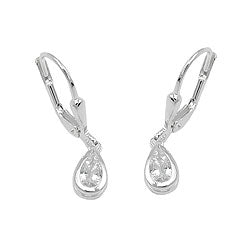 Leverback øreringe Øreringe 23x5mm Drop Cubic Zirconia Sølv 925