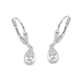 Leverback øreringe Øreringe 23x5mm Drop Cubic Zirconia Sølv 925