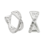 Hoop-øreringe 11x6mm hængsel crossover zirkonia sølv 925