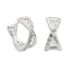 Hoop-øreringe 11x6mm hængsel crossover zirkonia sølv 925