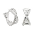 Hoop-øreringe 11x6mm hængsel crossover zirkonia sølv 925
