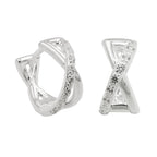 Hoop-øreringe 11x6mm hængsel crossover zirkonia sølv 925