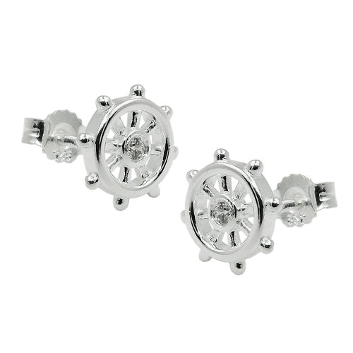 Ørestift ørering 9mm rat Cubic Zirconia Sølv 925
