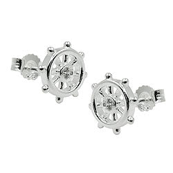 Ørestift ørering 9mm rat Cubic Zirconia Sølv 925
