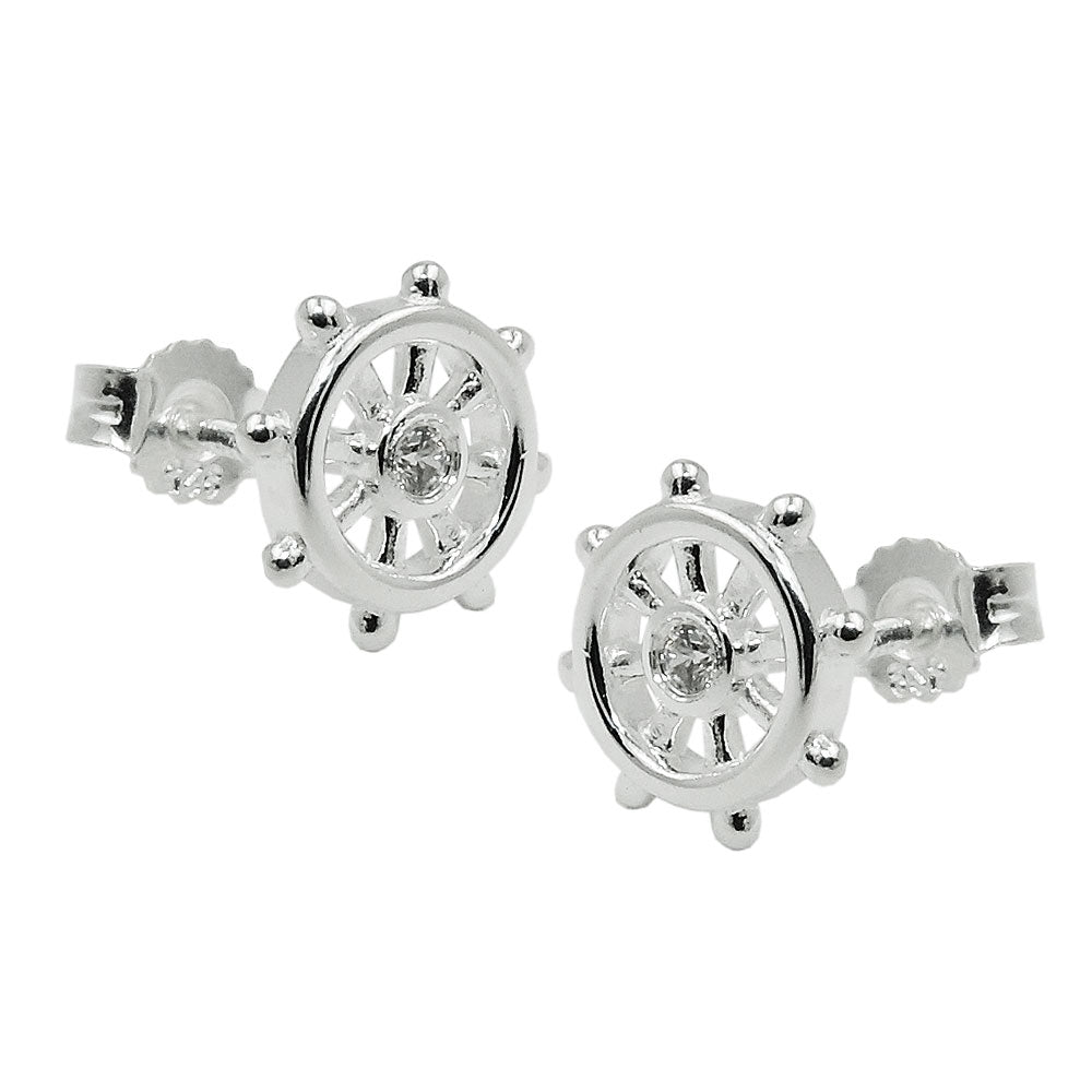 Ørestift ørering 9mm rat Cubic Zirconia Sølv 925