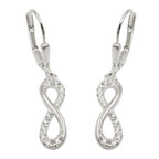 Leverback øreringe Øreringe 32x6mm Otte Infinity-skilte med Cubic Zirconiaer Sølv 925