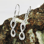 Leverback øreringe Øreringe 32x6mm Otte Infinity-skilte med Cubic Zirconiaer Sølv 925