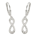 Leverback øreringe Øreringe 32x6mm Otte Infinity-skilte med Cubic Zirconiaer Sølv 925