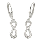 Leverback øreringe Øreringe 32x6mm Otte Infinity-skilte med Cubic Zirconiaer Sølv 925