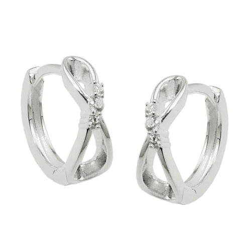 Ringe med hængsel 14x5mm løkke Otte Infinity-skilte med kubiske zirkonier sølv 925