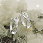 Ringe med hængsel 14x5mm løkke Otte Infinity-skilte med kubiske zirkonier sølv 925