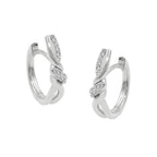Creolsk 17x4mm hængsel krydset med zirkoniaer skinnende sølv 925