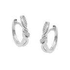 Creolsk 17x4mm hængsel krydset med zirkoniaer skinnende sølv 925