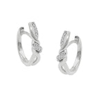 Creolsk 17x4mm hængsel krydset med zirkoniaer skinnende sølv 925