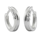 Hoopøreringe 13x3x4mm hængsel, zirkonia, matt-skinnende sølv 925