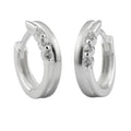 Hoopøreringe 13x3x4mm hængsel, zirkonia, matt-skinnende sølv 925