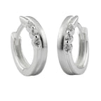 Hoopøreringe 13x3x4mm hængsel, zirkonia, matt-skinnende sølv 925