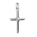 Vedhæng 20x6mm kors med kubiske zirkoniaer Matt blank sølv 925