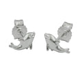 Ørestikker 8x4mm Lille Delfin Skinnende Sølv 925