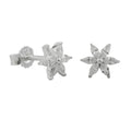 Ørestikker 8mm Blomst eller Stjerne Cubic Zirconia Sølv 925