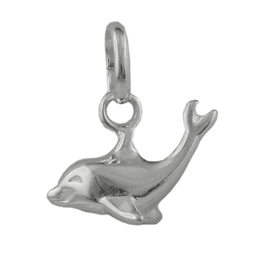 Vedhæng 12x7mm Dolphin Shiny Silver 925