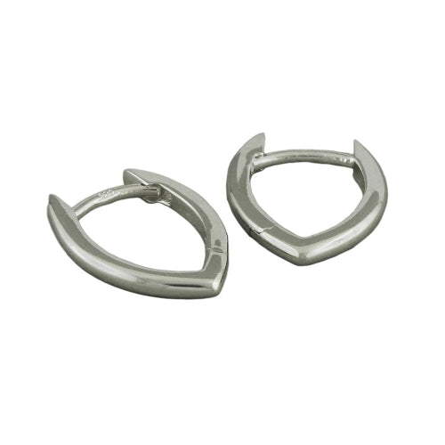 Ørering-rammehængsel 16x11mm spids oval skinnende sølv 925