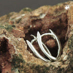Ørering-rammehængsel 16x11mm spids oval skinnende sølv 925