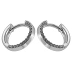 Ring ørering 13x2mm foldehængsel med Cubic Zirconias Silver 925