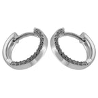 Ring ørering 13x2mm foldehængsel med Cubic Zirconias Silver 925