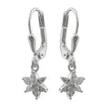 Leverback øreringe Øreringe 23x6mm Blomst eller stjerne Cubic Zirconia Sølv 925