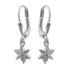 Leverback øreringe Øreringe 23x6mm Blomst eller stjerne Cubic Zirconia Sølv 925
