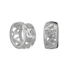 Ørering-ring 18x7mm hængslet grid med zirkoniaer skinnende sølv 925