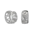 Ørering-ring 18x7mm hængslet grid med zirkoniaer skinnende sølv 925