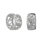 Ørering-ring 18x7mm hængslet grid med zirkoniaer skinnende sølv 925