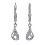 Leverback øreringe 25x6mm drop med Cubic Zirconias Silver 925