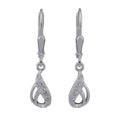 Leverback øreringe 25x6mm drop med Cubic Zirconias Silver 925