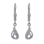 Leverback øreringe 25x6mm drop med Cubic Zirconias Silver 925