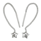 Pull-Through ørering-øreringe 57x5mm med Cubic Zirconia Silver 925
