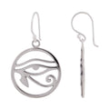 Øreledninger Ørering 34x20mm Eye of Horus Circular Shiny Silver 925