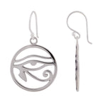 Øreledninger Ørering 34x20mm Eye of Horus Circular Shiny Silver 925
