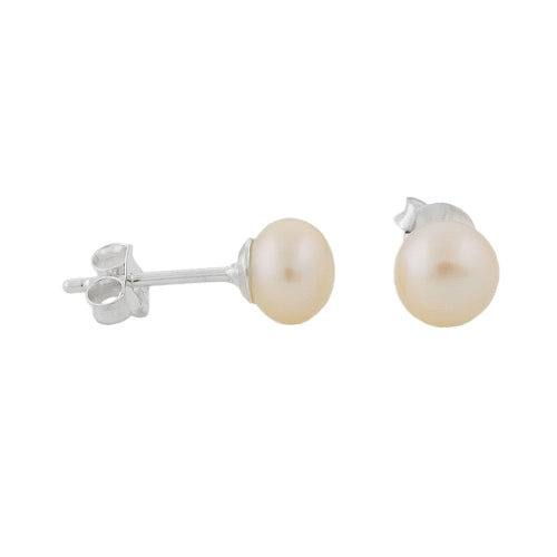 Øreørering, ca. 6,5 mm ferskvandskultureret perlefarve©, farver urunde, sølv 925