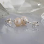 Øreørering, ca. 6,5 mm ferskvandskultureret perlefarve©, farver urunde, sølv 925