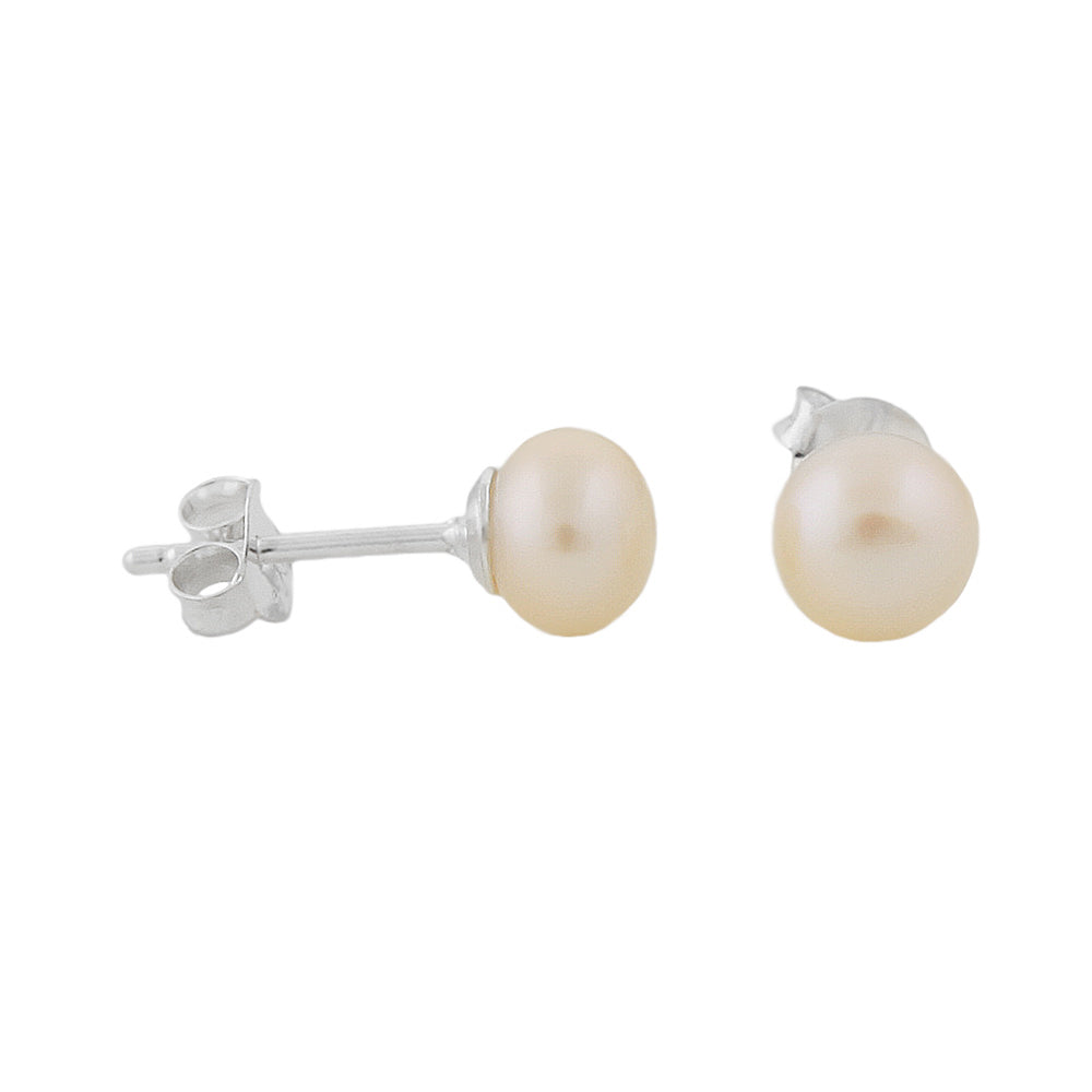 Øreørering, ca. 6,5 mm ferskvandskultureret perlefarve©, farver urunde, sølv 925