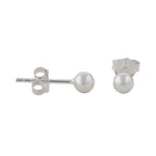 Ørestikker 4mm kugle skinnende sølv 925