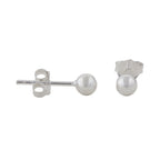 Ørestikker 4mm kugle skinnende sølv 925