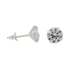 Ørestikker 6mm Cubic Zirconia Rundt Sæt Sølv 925