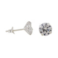 Ørestikker 6mm Cubic Zirconia Rundt Sæt Sølv 925