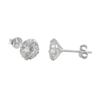 Ørestikker 8mm Cubic Zirconia Rundt Sæt Sølv 925