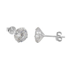 Ørestikker 8mm Cubic Zirconia Rundt Sæt Sølv 925